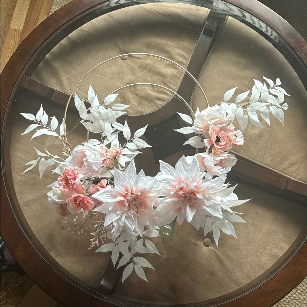 Blush Pink and White Floral Hoop Wreath | NEW with tags | Joanne Fabrics